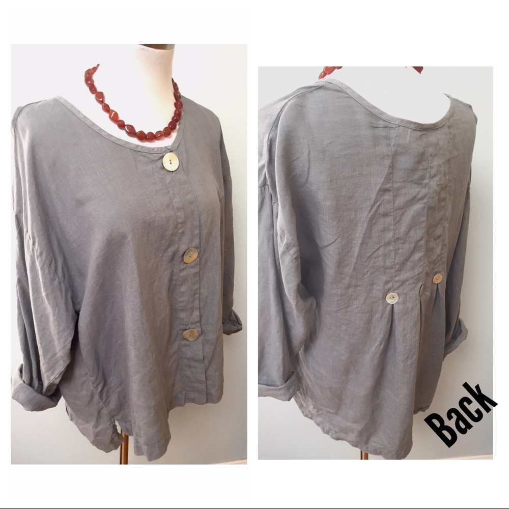 Habitat Linen Top Mother Of Pearl Buttons